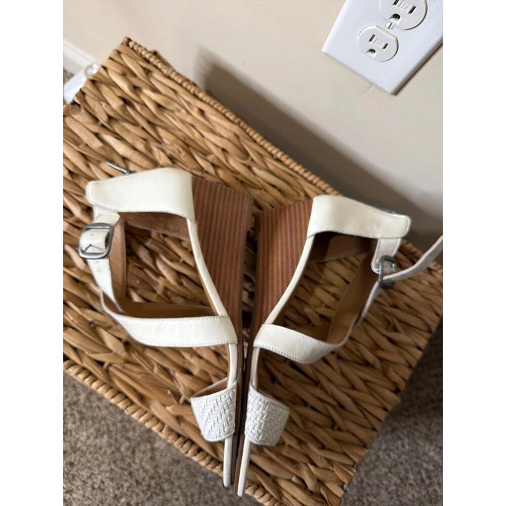 Lucky brand, white, leather woven, sandal, wedge 10 396 - Picture 6 of 8